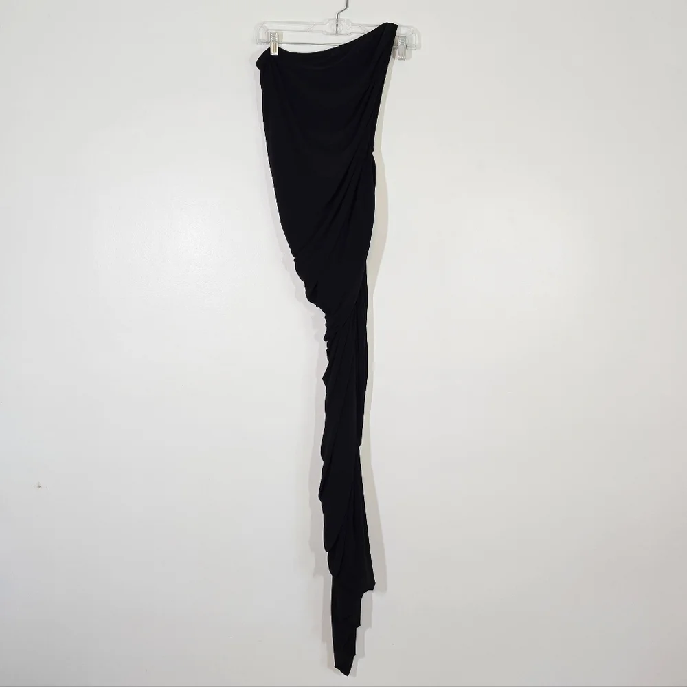 Norma Kamali One Shoulder Diana Gown Black Small